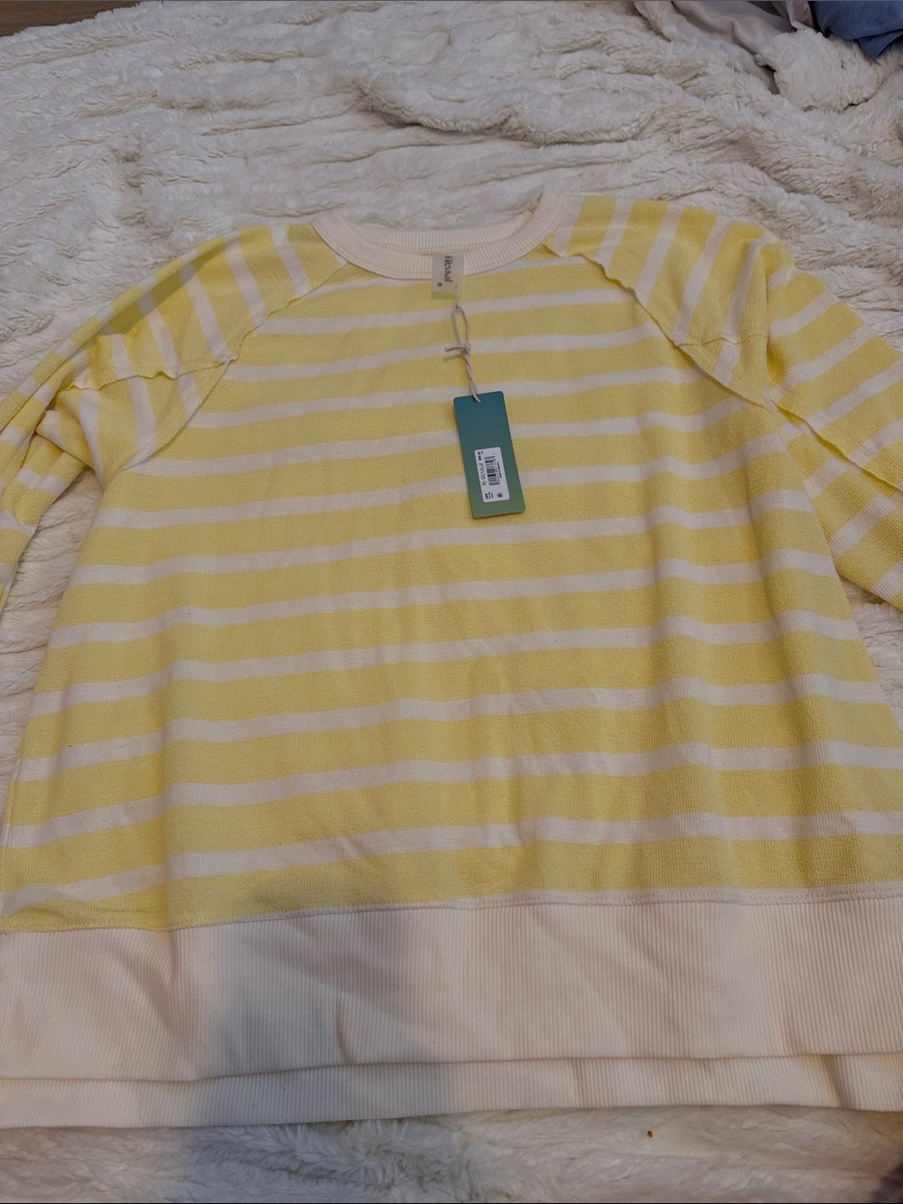 Altar’d state women yellow and white striped long sleeve